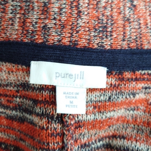 J. Jill Pure Jill Space Dyed Marled V-Neck Pullover Campari Sweater Multicolored - Picture 12 of 14